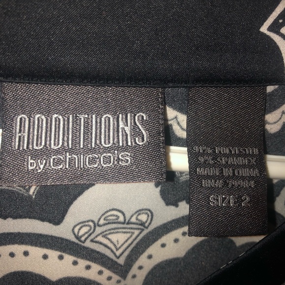 - - Additions by Chicos size 2 drastically oversized paisley print on blac… - Picture 3 of 4